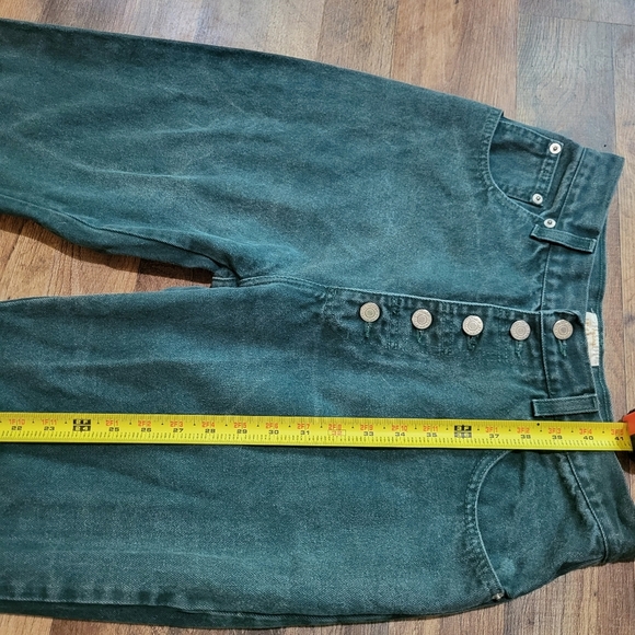 Vintage 90s Women’s Jordache Original Jeanjer Green Button Fly Jeans Size 13/14 - Picture 3 of 10